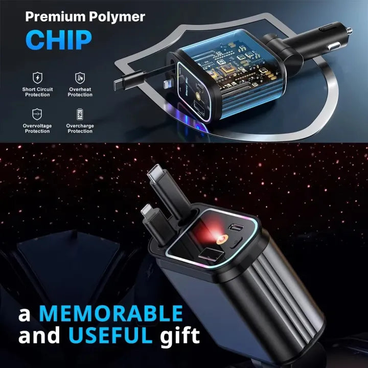 Car Charger 4-in-1 Retractable 69W Fast