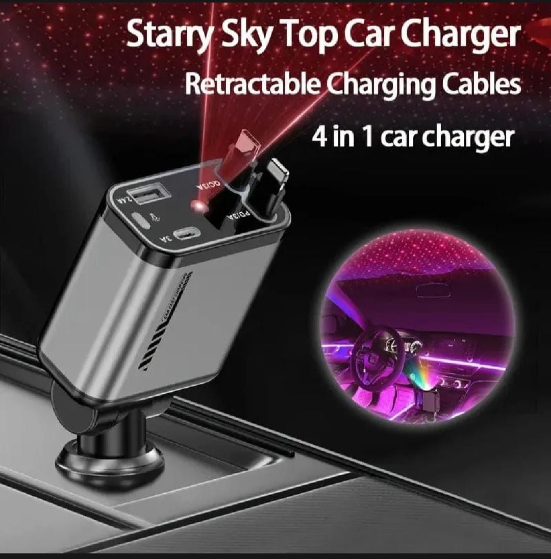 Car Charger 4-in-1 Retractable 69W Fast