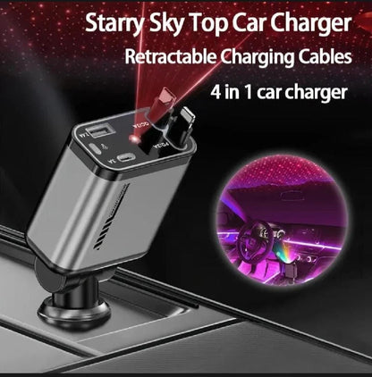 Car Charger 4-in-1 Retractable 69W Fast